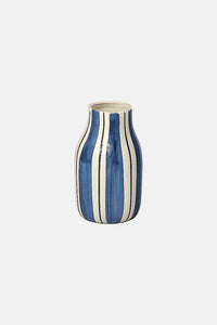 SMALL HANDMADE VASE "STRIPES" BLUE/WHITE