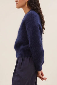 MOHAIR KNIT PULLOVER "SONNY" DARK BLUE