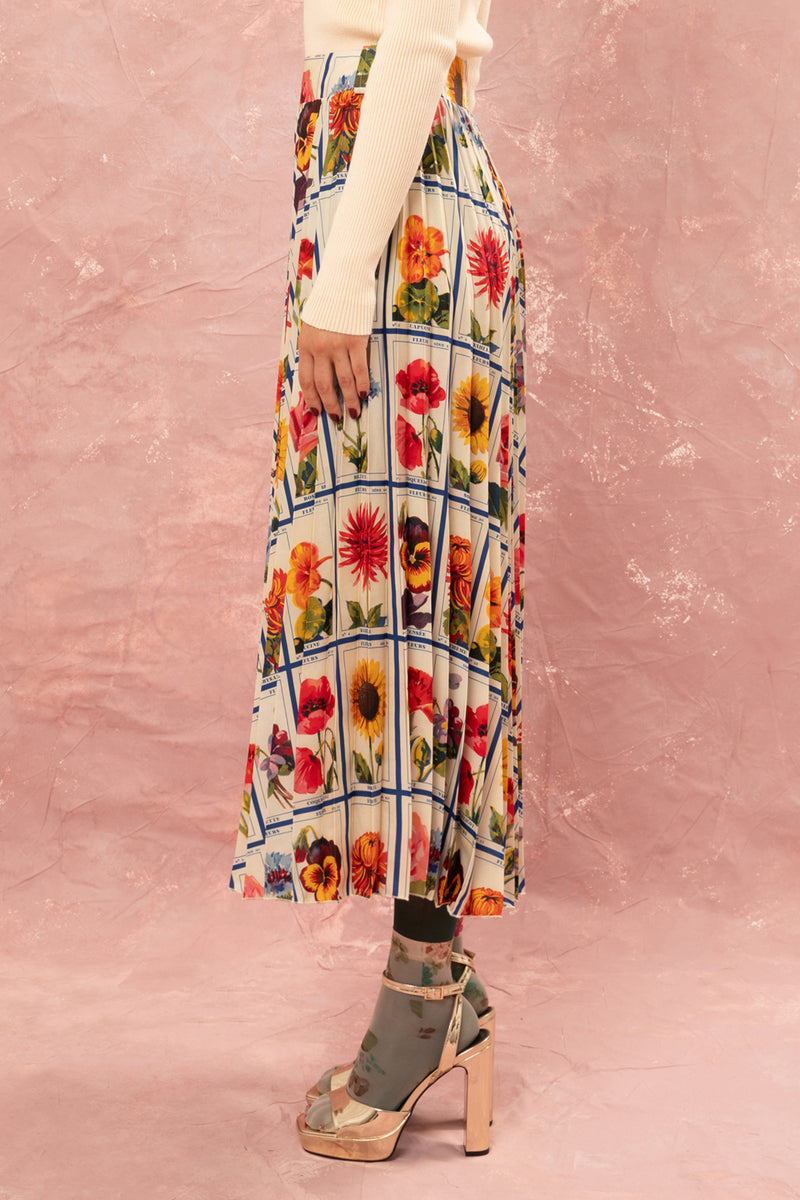 PLEATED MAXI SKIRT "ANTHOLOGIO” MULTICOLOR