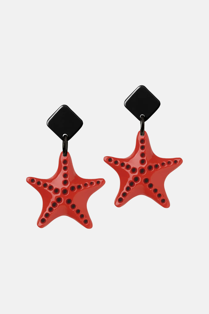 EARRINGS "STARFISH" RED