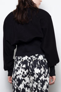 SCULPTURAL TAILORED SWEATER BLACK
