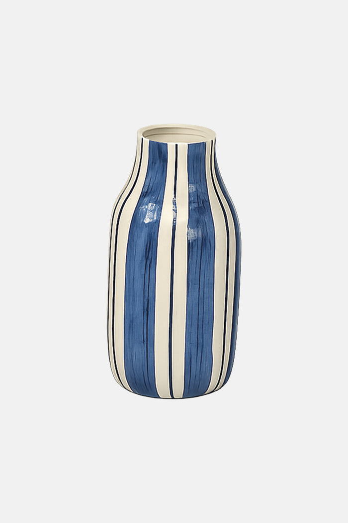 HANDMADE VASE "STRIPES" BLUE/WHITE