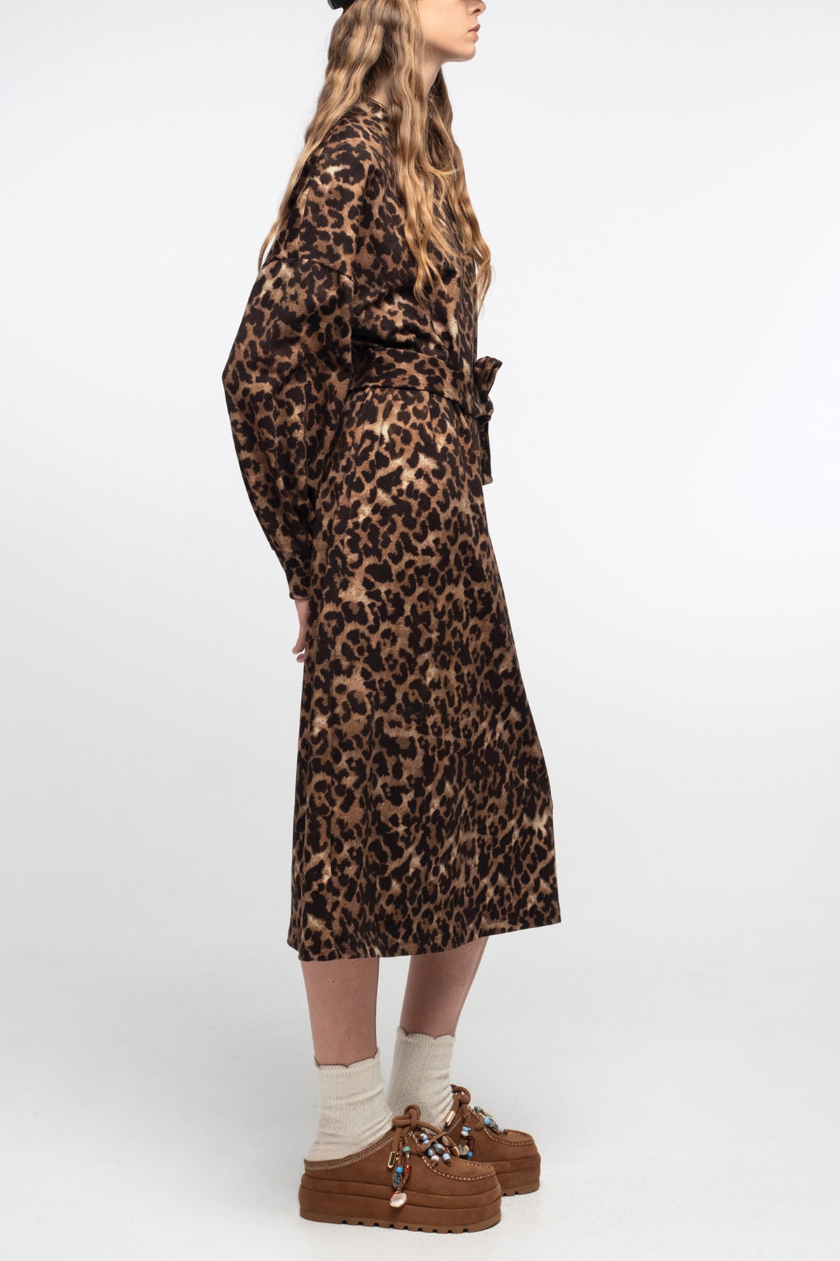 MIDI COTTON SWEATER DRESS "LEO LOVE"