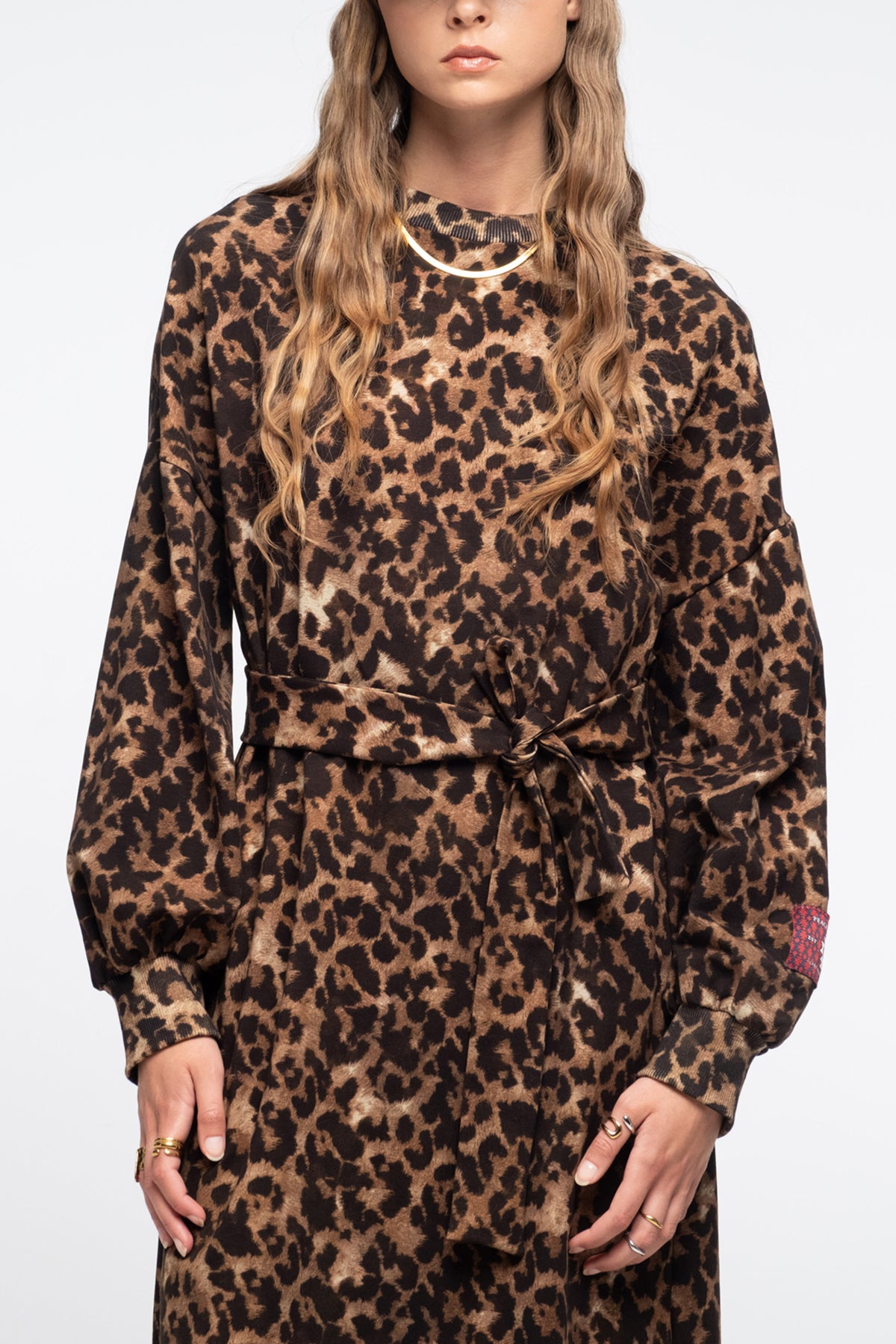 MIDI COTTON SWEATER DRESS "LEO LOVE"