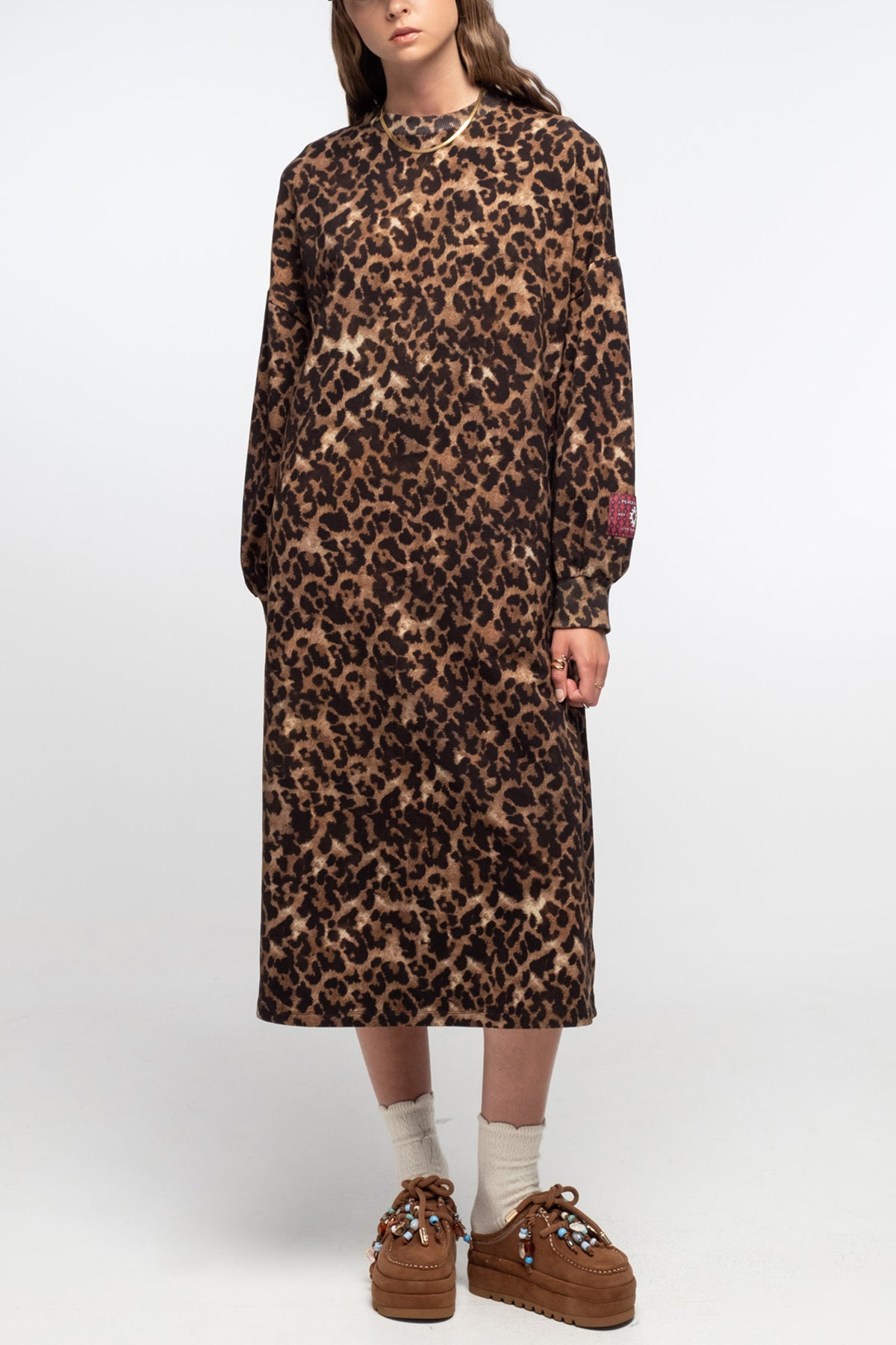 MIDI COTTON SWEATER DRESS "LEO LOVE"