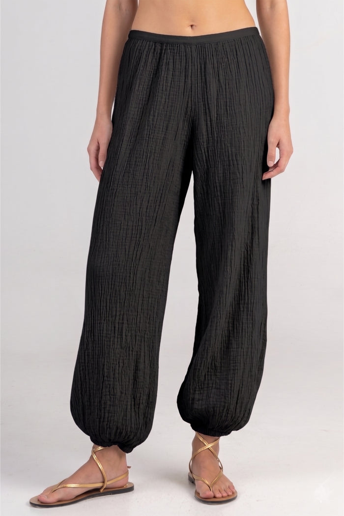 MUSSELINE BALLOON PANTS "SYMI" BLACK