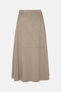 VEGAN SUEDE SKIRT BEIGE