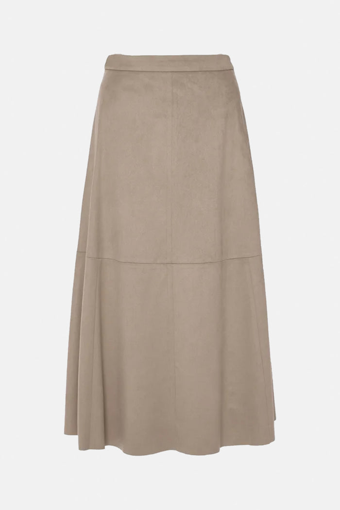 VEGAN SUEDE SKIRT BEIGE