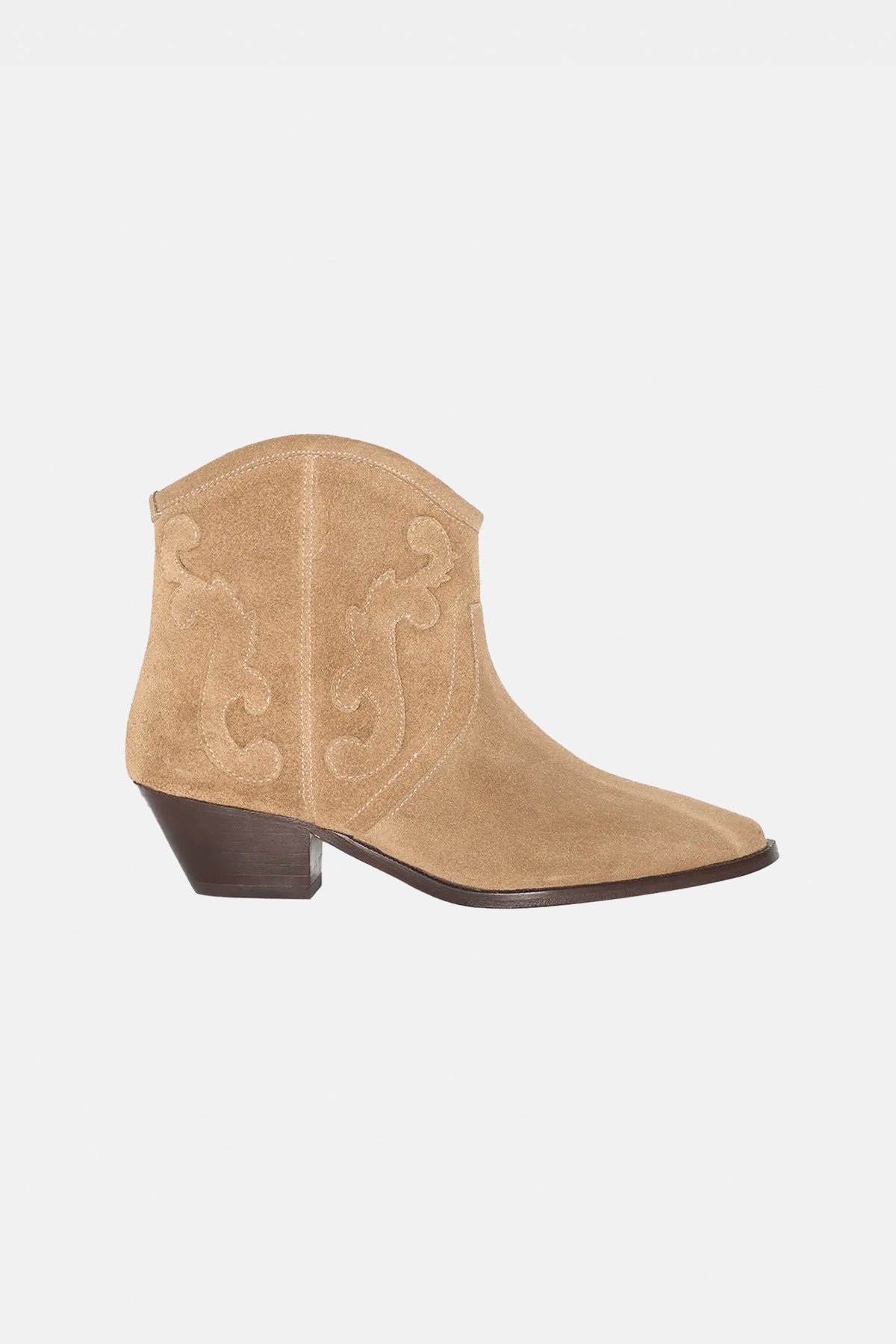 SUEDE WESTERN BOOTS BEIGE