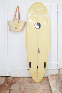 WOVEN & EMBROIDERED RAFFIA BASKET "MERMAID" YELLOW