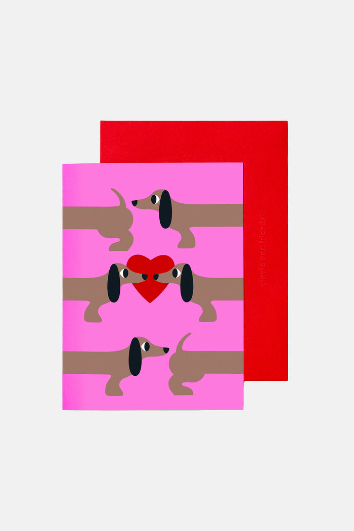 GREETING CARD "VALENTINE'S DACHSHUND"