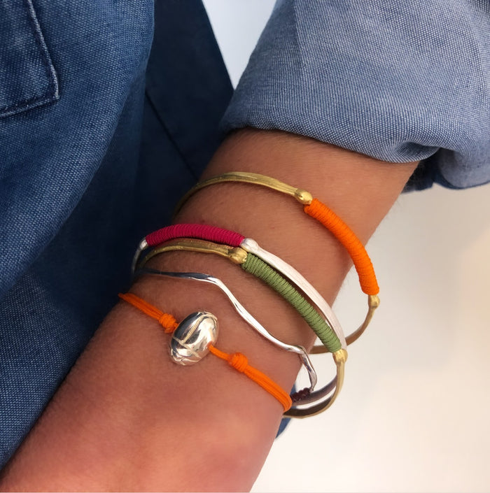 BRACELET "BEETLE" ORANGE/SILVER