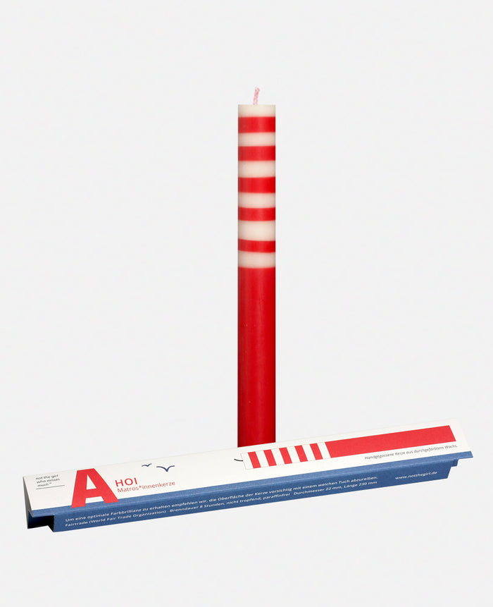 CANDLE "AHOI” RED/WHITE
