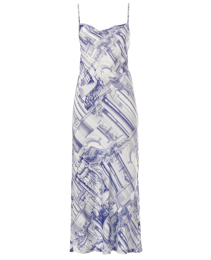 PRINTED SIGNATURE SLIP DRESS MUNICH