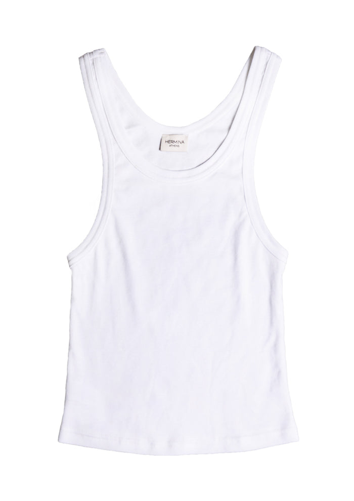 THE HERMINA TANK TOP WHITE LOW NECK