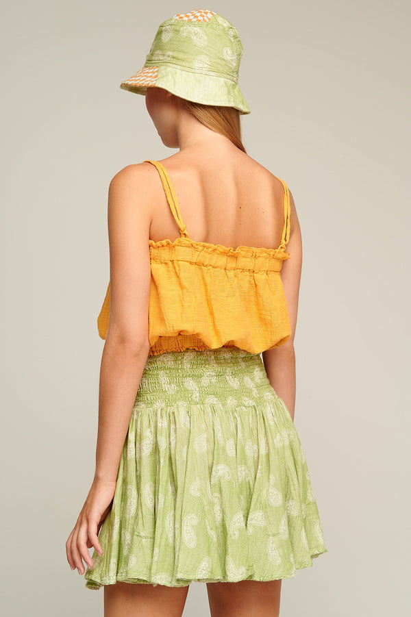 PLEATED MINI SKIRT "LACHOURI" GREEN