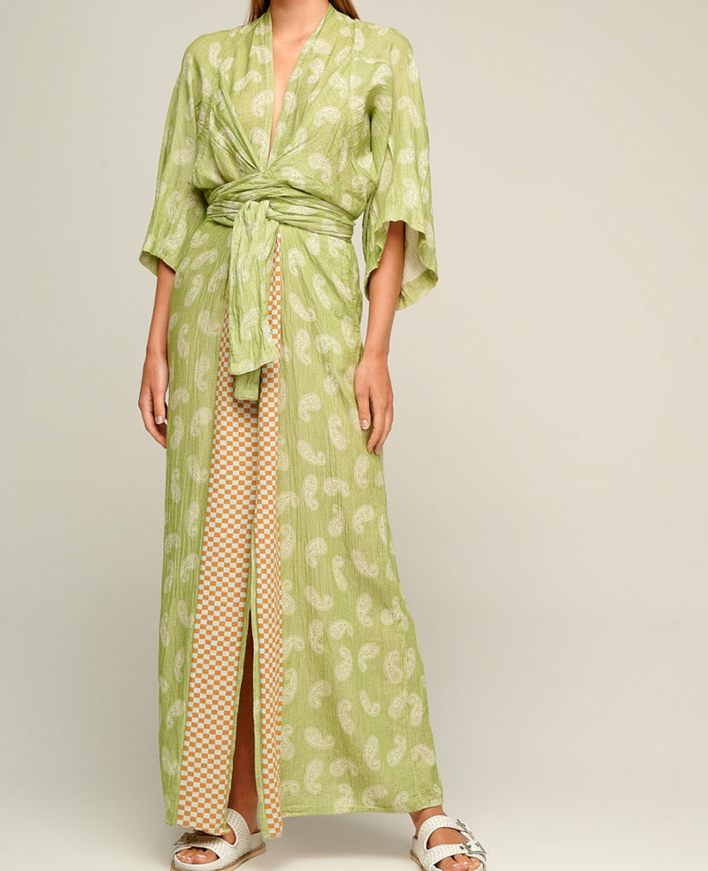 KIMONO DRESS "LACHOURI" GREEN
