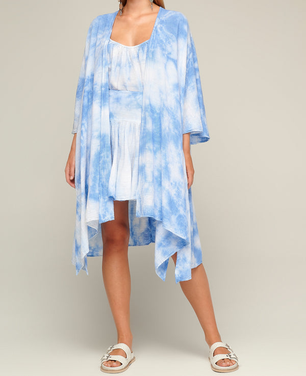 WOVEN KIMONO "MARBLE" BLUE