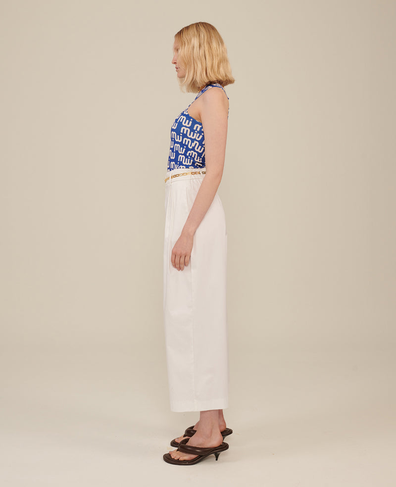 WIDE COTTON PANTS WHITE