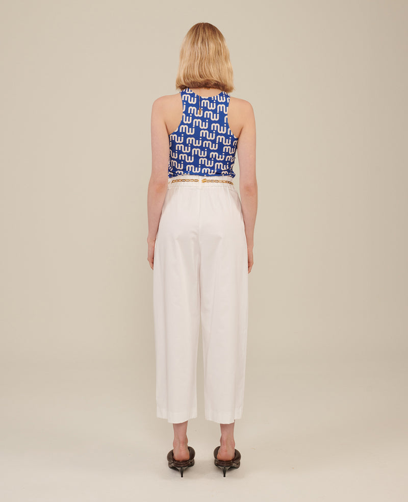 WIDE COTTON PANTS WHITE