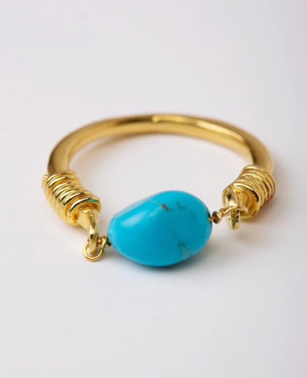 RING "SEA DREAM" GOLD/TURQUOISE