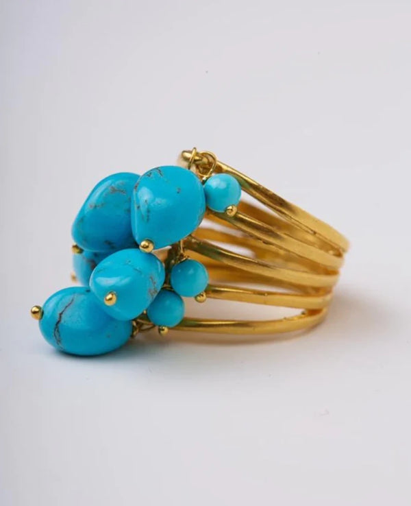 RING "STEVIE" GOLD/TURQUOISE