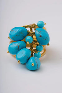 RING "STEVIE" GOLD/TURQUOISE