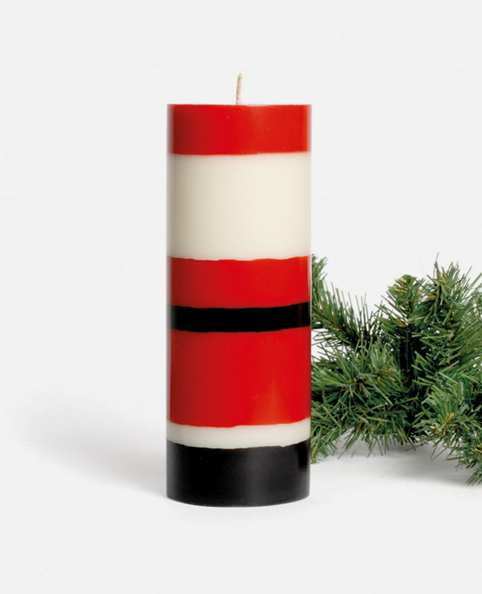 BIG CANDLE "SANTA CLAUS” RED/WHITE/BLACK
