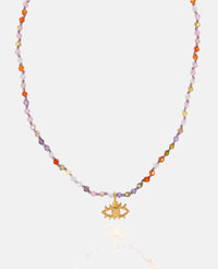 HANDKNOTTED NECKLACE "WIZARD OF RAINBOWS EYE" MULTICOLOR