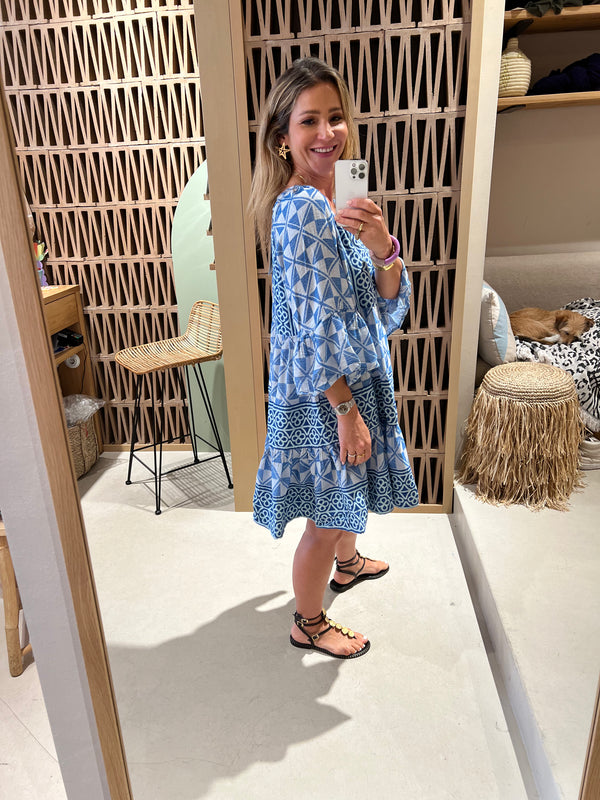 SHORT TUNIC DRESS "FILIPA" BLUE