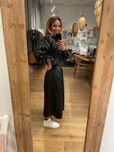 VEGAN LEATHER SKIRT "ANASTASIA" BLACK