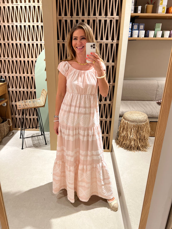 OFF-SHOULDER DRESS "HYDRA" POWDER/WHITE