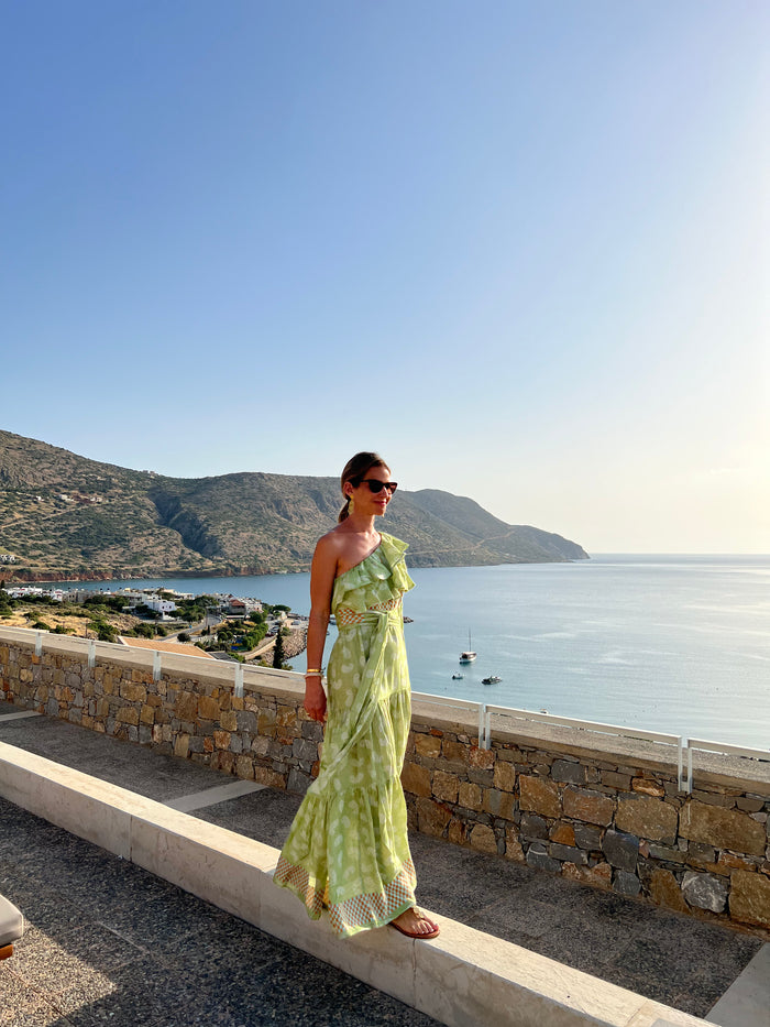 ONE SHOULDER DRESS "LACHOURI" GREEN