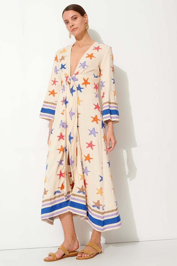 WOVEN KIMONO "ASTERIAS" BLUE