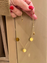 SHORT CHAIN NECKLACE „THE COINS“ GOLD