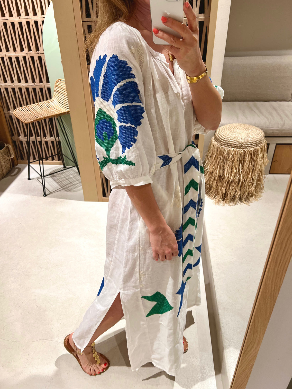 GREEK ARCHAIC KORI LONG LINEN DRESS