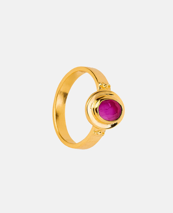 RING "COSMOS" GOLD/RED
