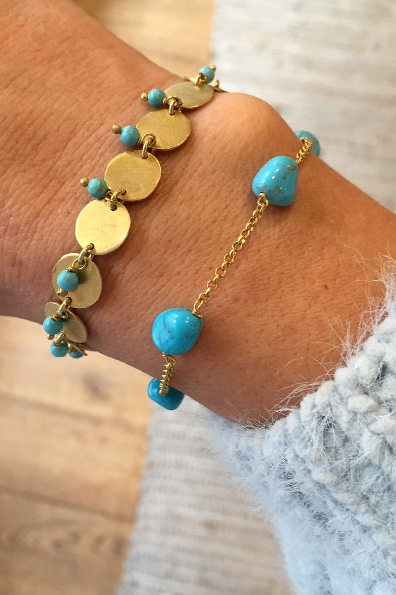 BRACELET "SEA DREAM" TURQUOISE/GOLD