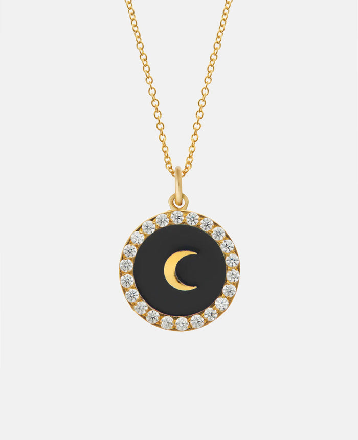 NECKLACE "MOON CRYSTAL" GOLD/BLACK