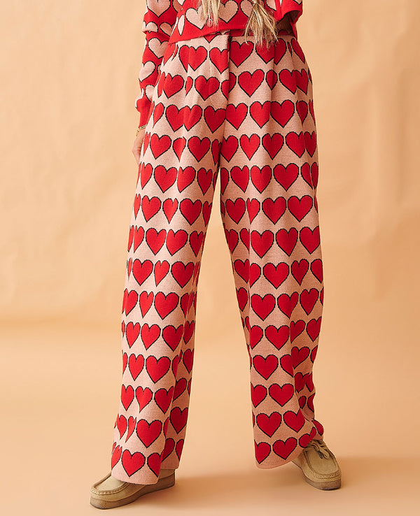 KNITTED TROUSERS "RAMIRO" ROSA/RED