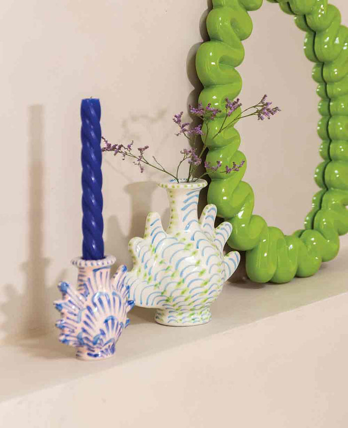 MEDIUM VASE "SHELLEGANCE" WHITE/BLUE/GREEN