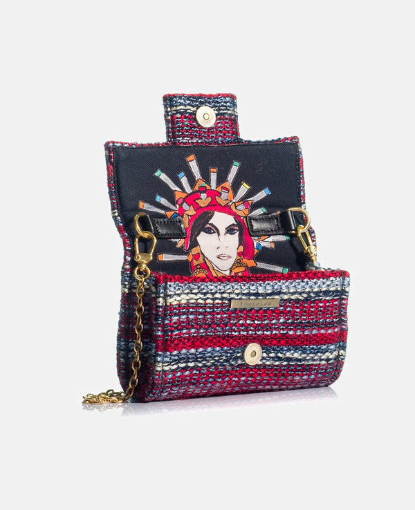 CLUTCH "AMALFI" BURGUNDY/BLUE