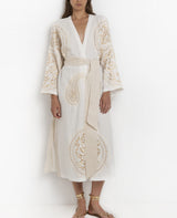 KIMONO LINEN DRESS "PAISLEY"