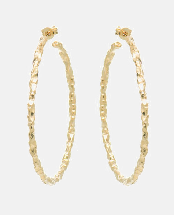 HOOPS "HAMMERED XL” GOLD