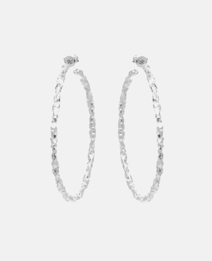 HOOPS "HAMMERED L” SILVER