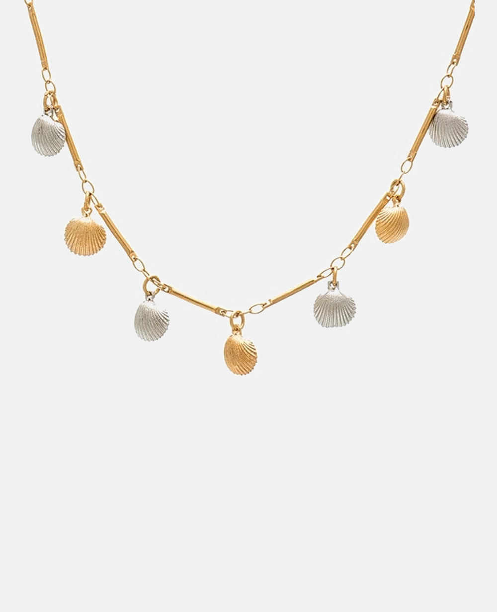 NECKLACE „SHELL DROPS“ SILVER/GOLD
