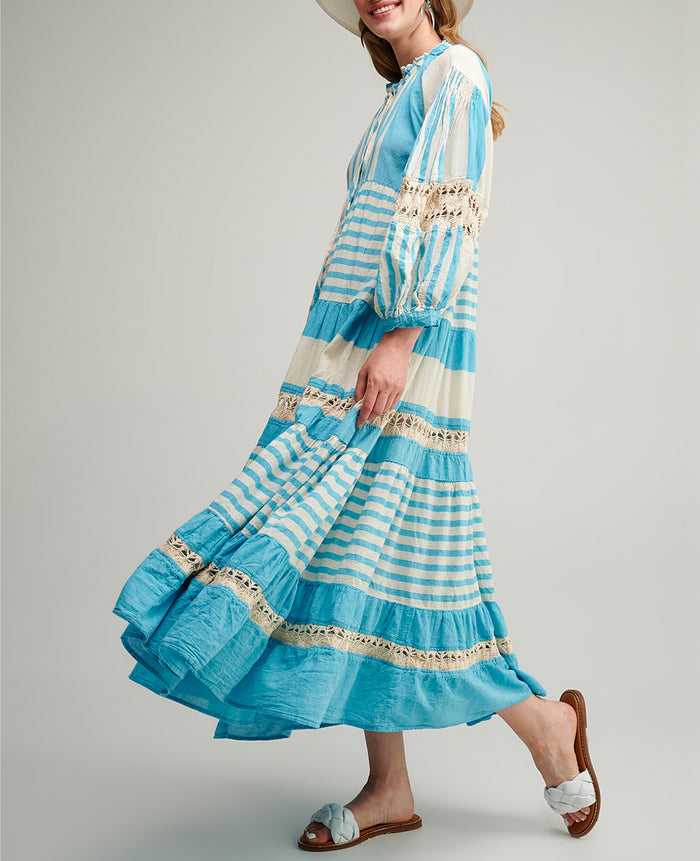 LONG TUNIC DRESS "IRIS" TURQUOISE