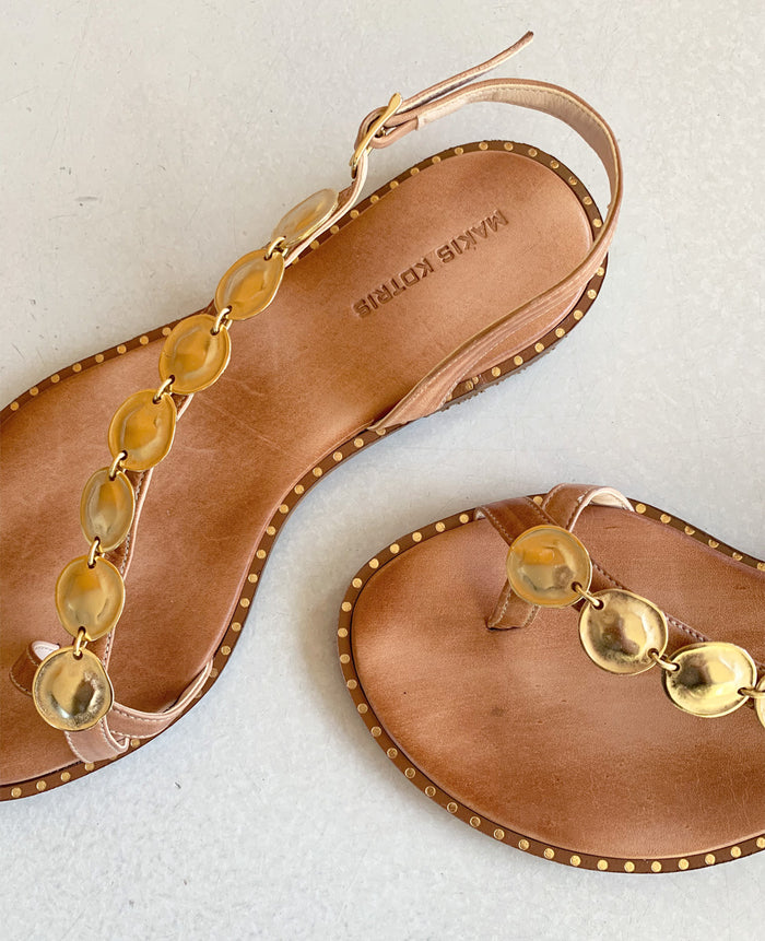 SANDALS "ALYSIDA" NATURAL/GOLD