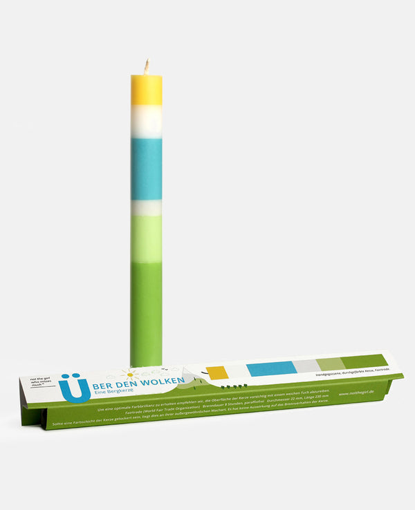 CANDLE "MOUNTAIN” GREEN/BLUE/YELLOW