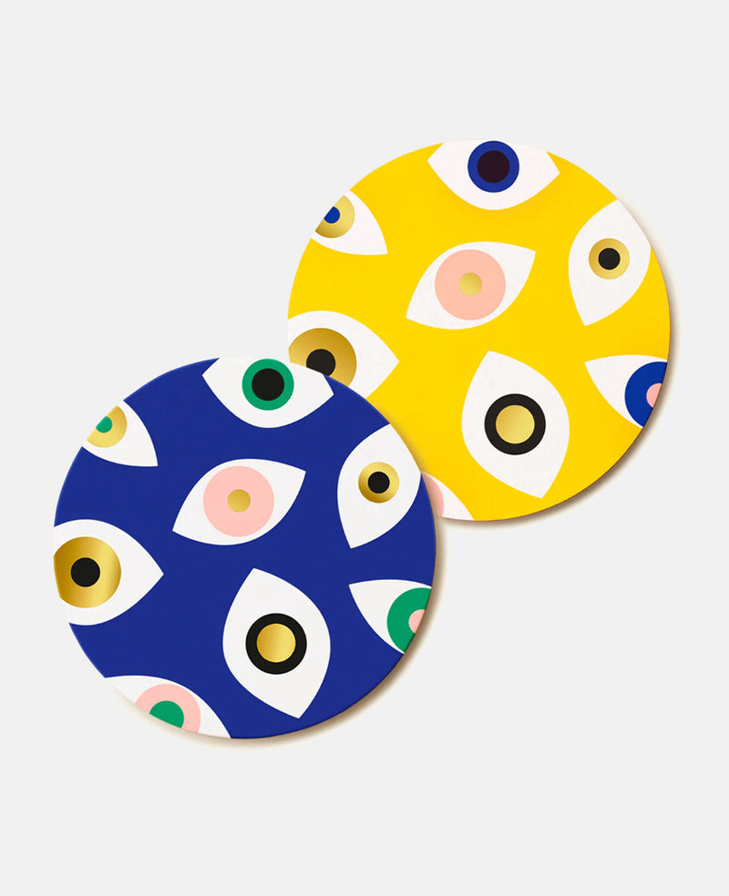 COCKTAIL COASTERS “NAZAR” BLUE/YELLOW